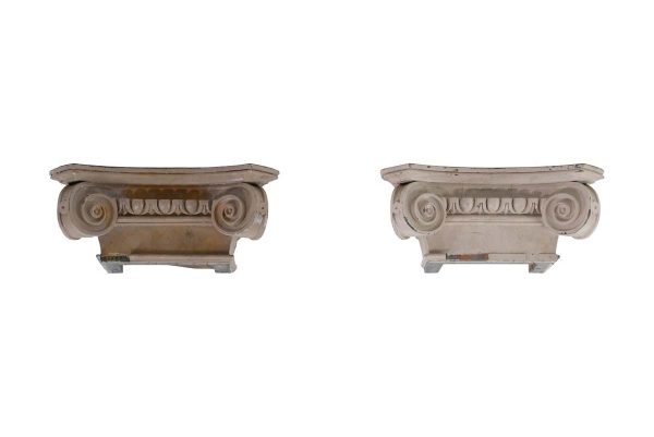 Columns & Pilasters - Pair of Carved Solid Oak Square Column Half Capitals