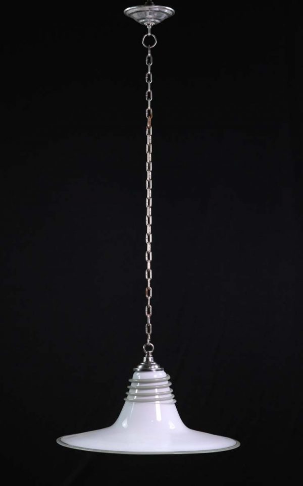 Down Lights - Vetri Murano Hand Blown Glass Nickeled Chain Pendant Light