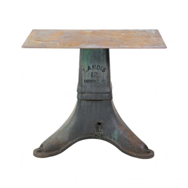 Industrial - Landis 12 Model G Industrial Cast Iron Table Base with Steel Top