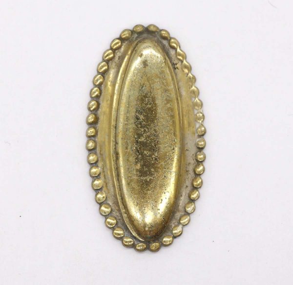 Keyhole Covers - Antique Oval Beaded 2 in. Brass Keyhole Cover