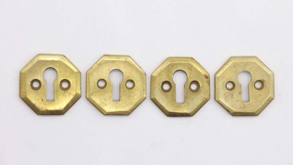 Keyhole Covers - Set of Vintage 1.375 in. Cast Brass Octagon Keyhole Covers
