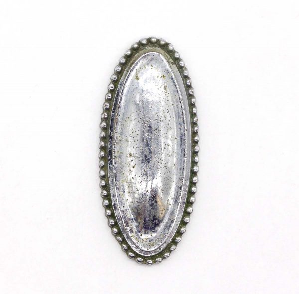 Keyhole Covers - Vintage Oval Nickeled Brass 2.125 in. Beaded Draft Keyhole Cover