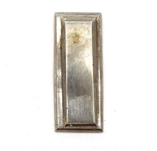 Keyhole Covers - Vintage Plain Rectangle 2 in. Brass Nickel Plated Keyhole Cover