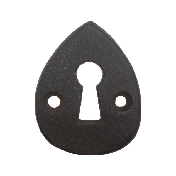 Keyhole Covers - Vintage Teardrop Black Cast Iron Keyhole Cover