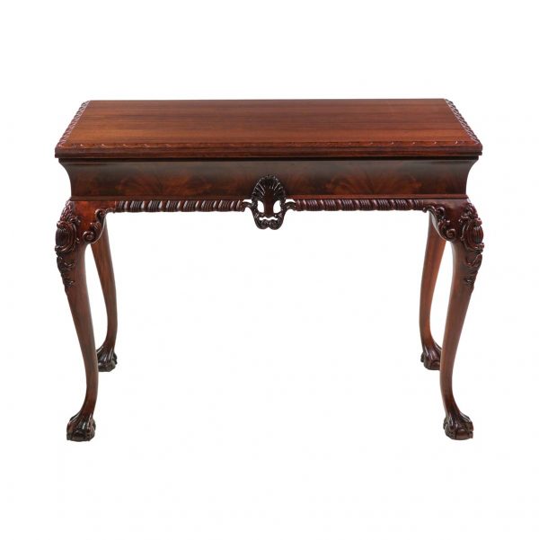 Living Room - Mahogany Side Table with Carvings & Claw Feet