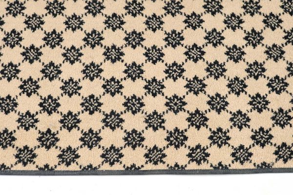 Rugs & Drapery - Reclaimed Waldorf Astoria Black & Beige Wool Carpet