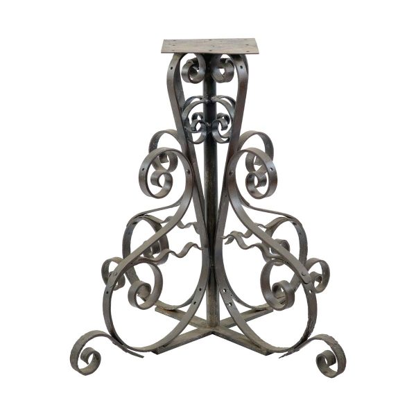 Table Bases - Wrought Iron 28.5 in. Curled Antique Table Base