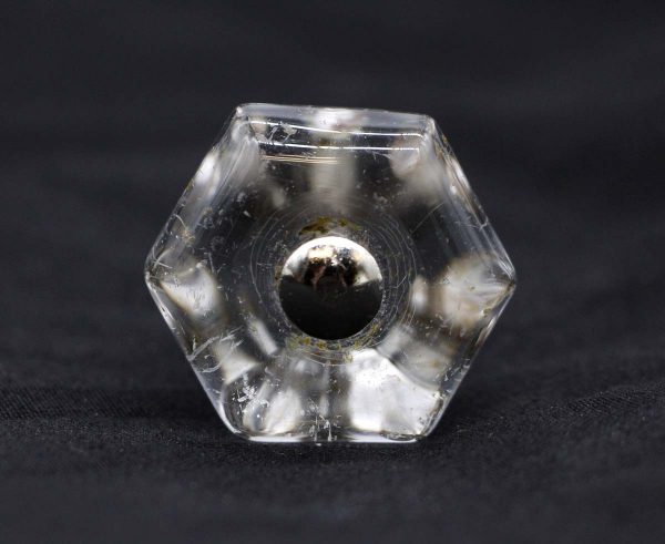 Cabinet & Furniture Knobs - 1.25 in. Vintage Hexagon Clear Glass Cabinet Drawer Knob
