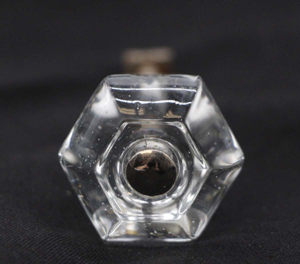 Cabinet & Furniture Knobs - Vintage 1.25 in. Clear Hexagon Glass Drawer Cabinet Knob