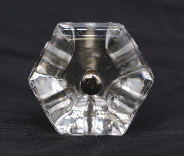 Cabinet & Furniture Knobs - Vintage Hexagon 2 in. Clear Glass Drawer Cabinet Knob