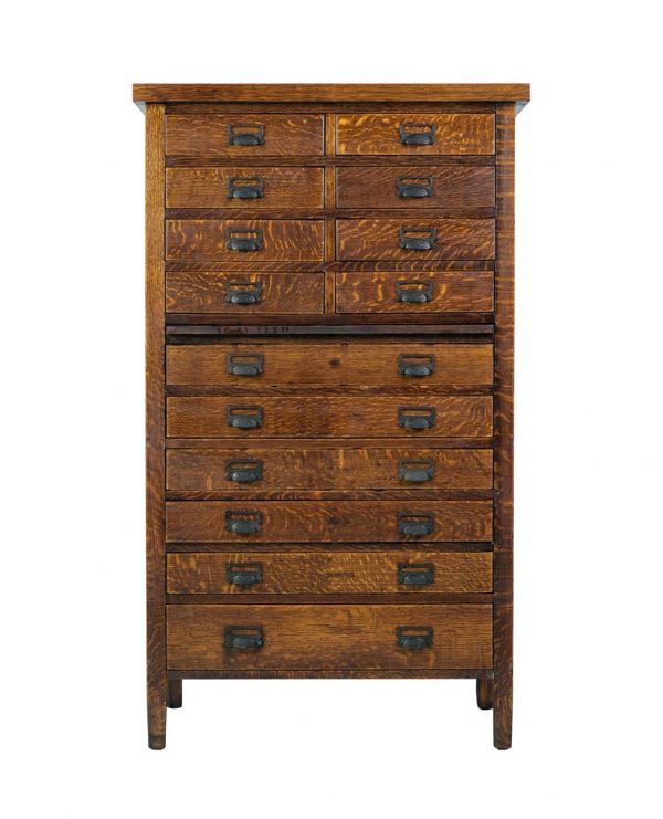 Cabinets - Restored 1910s Quarter Sawn Oak File Cabinet