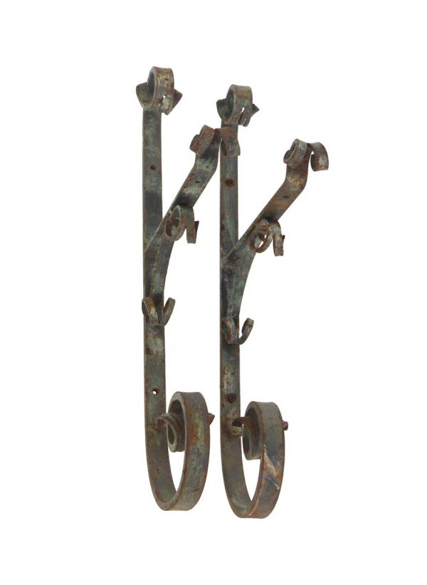 Decorative Metal - Pair of Wrought Iron Hanging Lantern or Plant Brackets