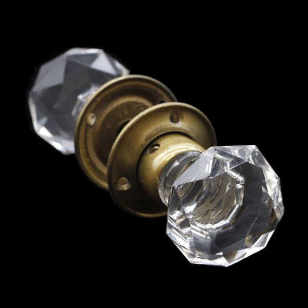 Door Knob Sets - Antique Collectors Cut Glass Mercury Bullet Doorknob Set