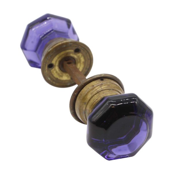 Door Knob Sets - Antique Collectors Deep Purple Glass Doorknob Set