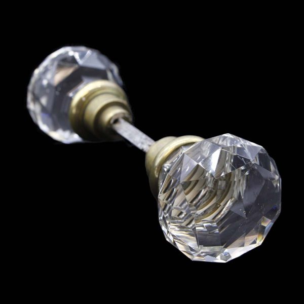 Door Knobs - Pair of Faceted Collectors Antique Cut Glass Doorknobs