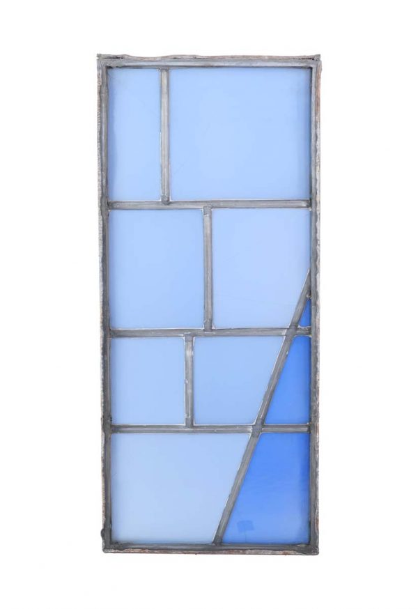 Exclusive Glass - Robert Sowers 10 Pane Mid Century JFK Blue Glass Window