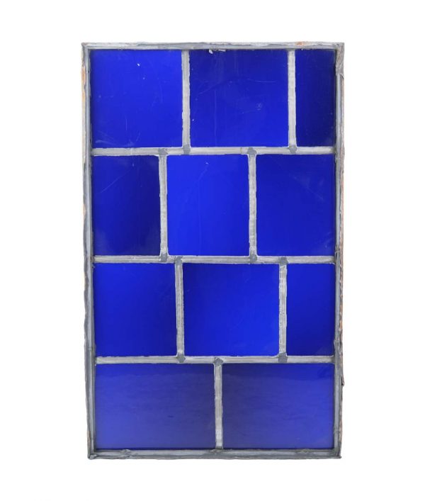 Exclusive Glass - Robert Sowers 11 Pane Blue Mid Century JFK Glass Window