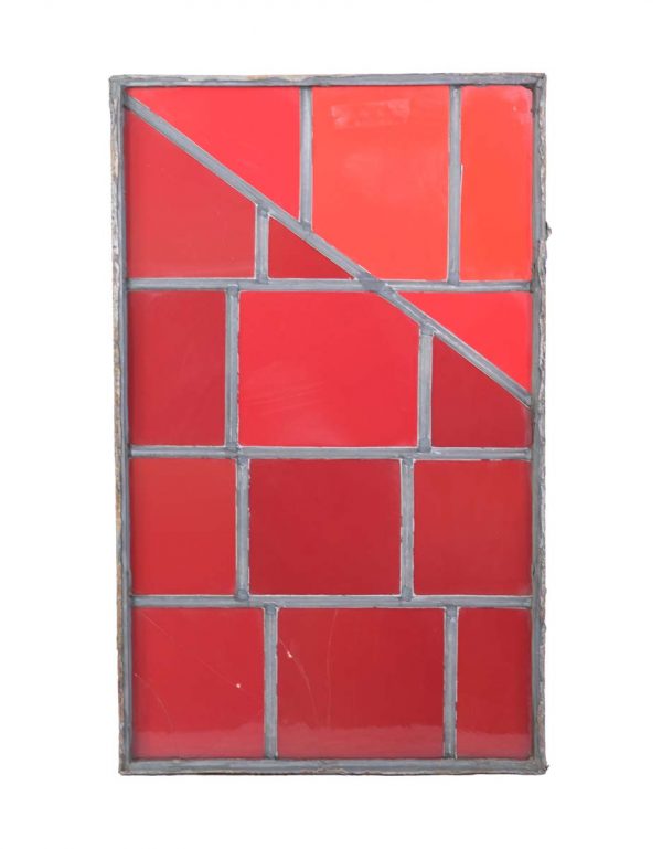 Exclusive Glass - Robert Sowers 15 Pane Red Mid Century JFK Glass Window