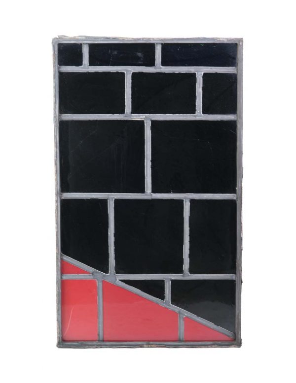 Exclusive Glass - Robert Sowers Black & Red Mid Century JFK Glass Window