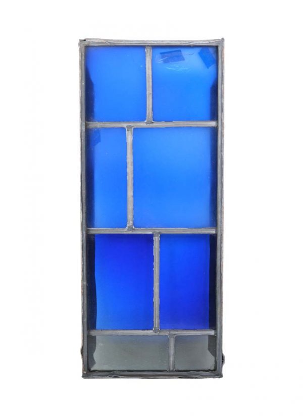 Exclusive Glass - Robert Sowers Blue & Gray Reclaimed Leaded JFK Glass Window