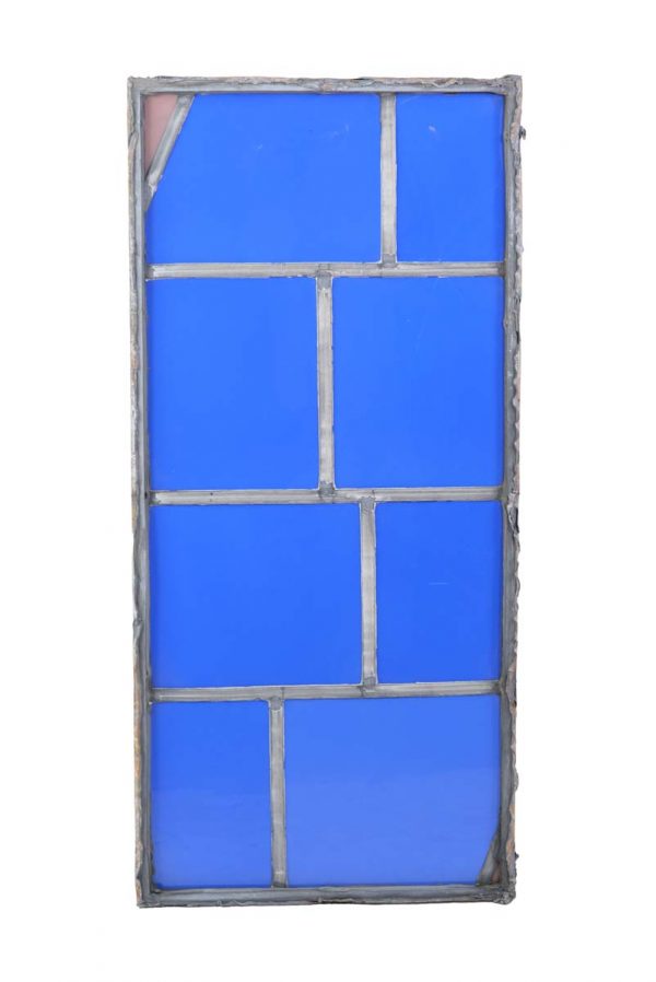 Exclusive Glass - Robert Sowers Blue Reclaimed Leaded JFK Glass Window