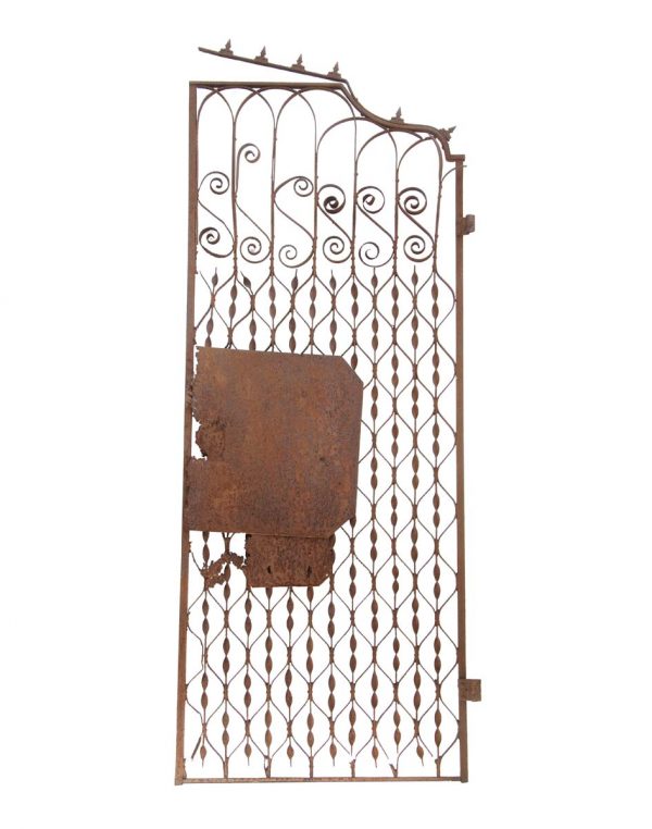 Gates - Antique 78 in. Distressed Wrought Iron Gate Door