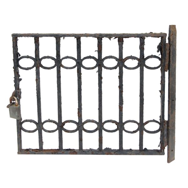 Gates - Antique Wrought Iron Window Guard Gate 24.5 x 21.25