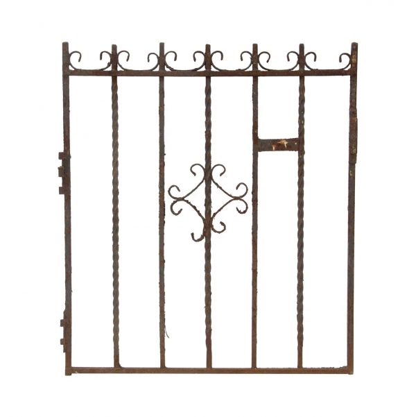 Gates - Wrought Iron Gate with Straight & Twisted Bars 36 x 31.375