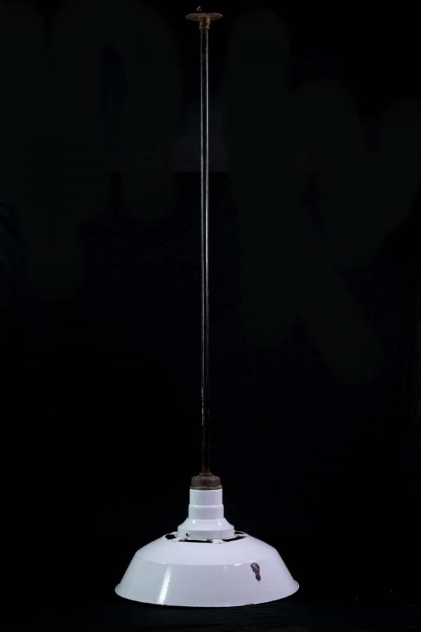 Industrial & Commercial - 20.5 in. Industrial White Enameled Steel Factory Pendant Light