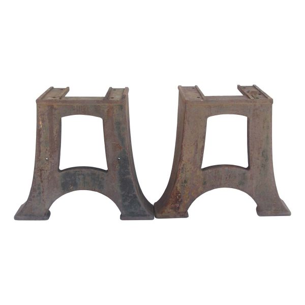 Industrial Machine Legs - Pair of 22.5 in. Arched Cast Iron Industrial Table Legs