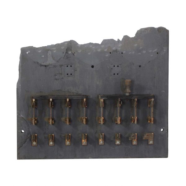 Interior Materials - Early 20th Century Antique Electric Panel with Large Knife Breaker Switches