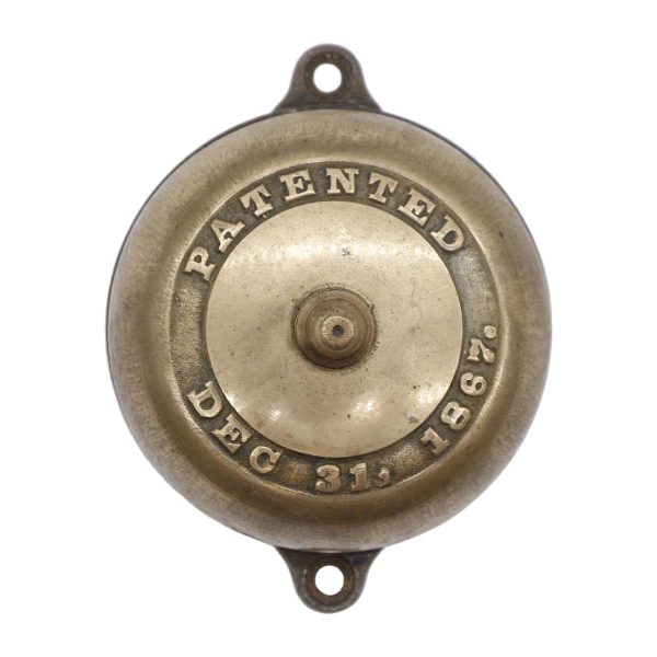 Knockers & Door Bells - Antique Brass Mechanical Doorbell with Matching Hand Crank