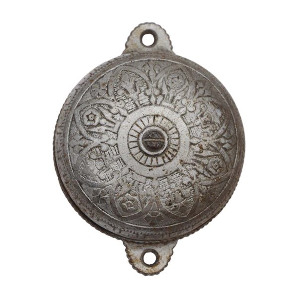 Knockers & Door Bells - Antique Victorian Cast Iron Mechanical Doorbell with Porcelain Crank