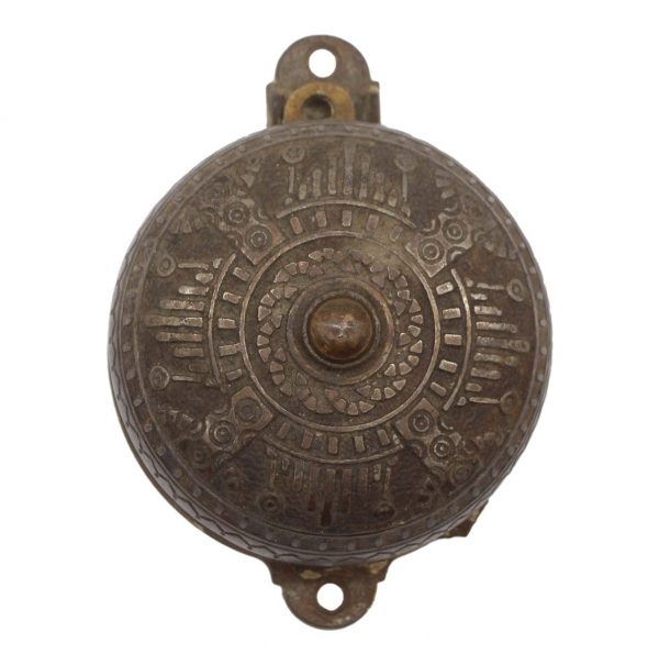Knockers & Door Bells - Antique Victorian Mechanical Crank Door Bell with Bronze Handle