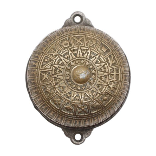 Knockers & Door Bells - Antique Victorian Polished Bronze & Cast Iron Crank Doorbell