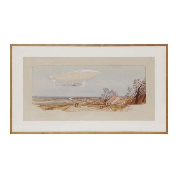 Prints - Sighting of Zeppelin Earnest Montaut Framed Lithograph