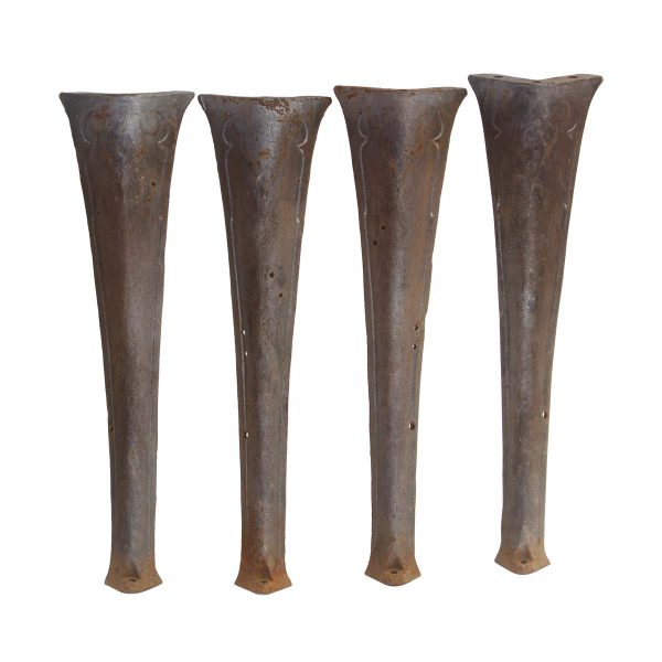 Table Bases - Set of 4 Antique Cast Iron Tapered Cabriole Industrial Legs