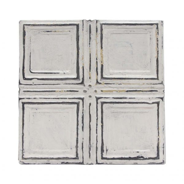Tin Panels - White Squares Antique Tin Panel