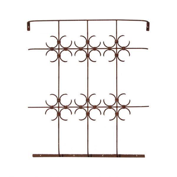 Balconies & Window Guards - Wrought Iron Window Guard with Curled & Banded Detail