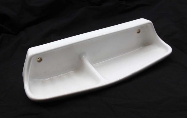 Bathroom - 1960s White Ceramic Double Soap & Sponge Dish