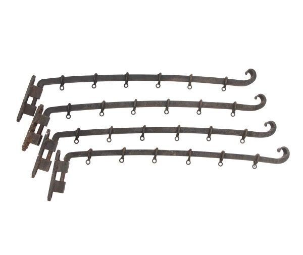 Curtain Hardware - Set of 4 Wrought Iron Gothic Swing Curtain Rods