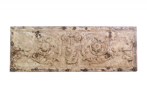 Decorative Metal - Antique 7.3 ft Cast Iron Frieze Section from NYC Building Cornice
