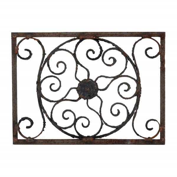 Decorative Metal - Antique Radial & Floral Wrought Iron Panel