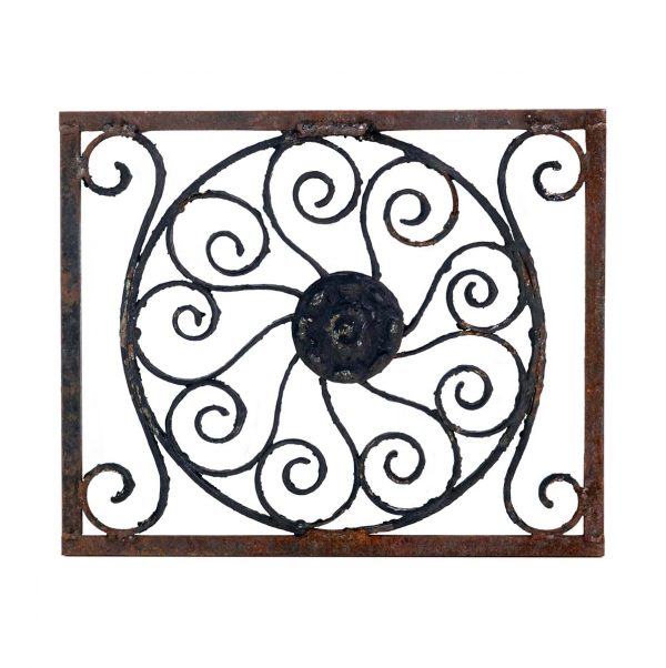 Decorative Metal - Antique Wrought Iron Radial & Floral Panel