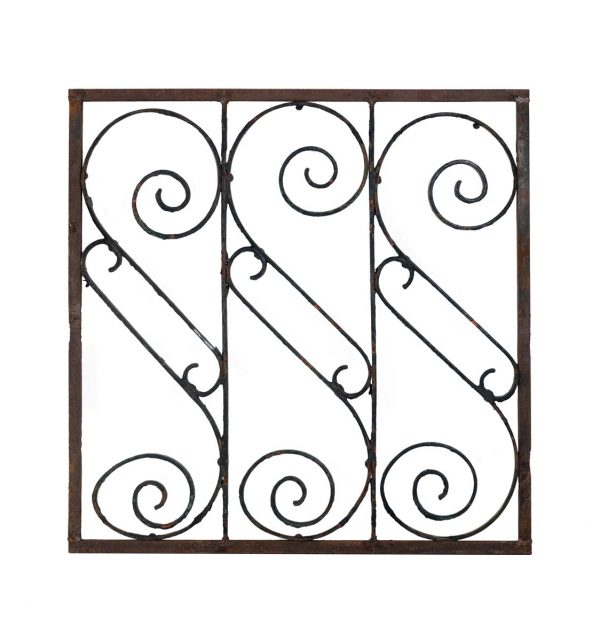 Decorative Metal - Antique Wrought Iron S Curve Spiral Panel
