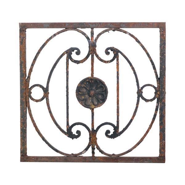 Decorative Metal - Floral Wrought Iron Panel with Curve Spirals