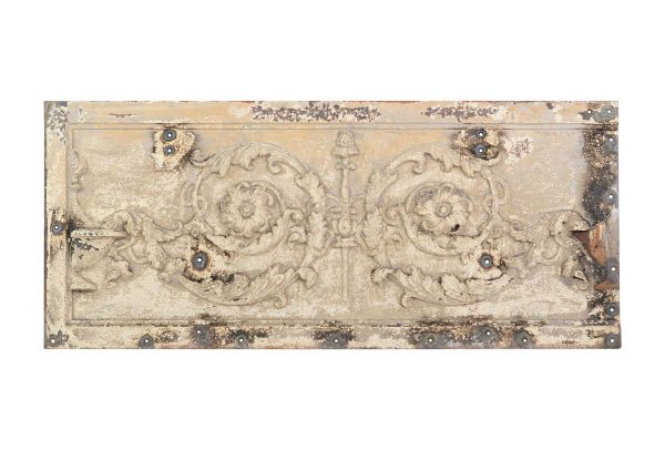 Decorative Metal - Turn of the Century Distressed 6 ft Cast Iron Frieze from NYC