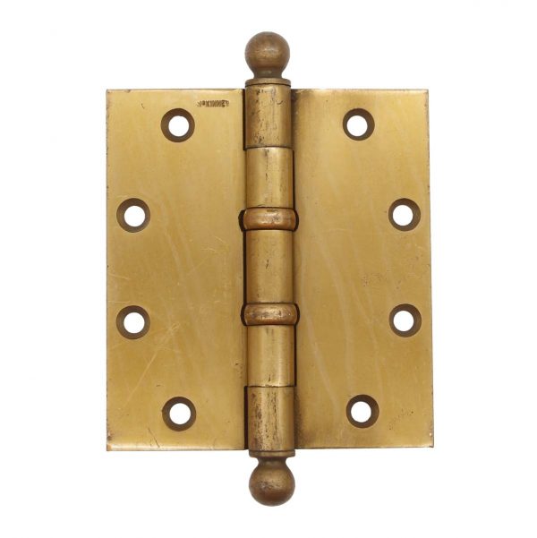 Door Hinges - McKinney Brass Plated Steel Ball Tip Butt 5 x 4 Door Hinge