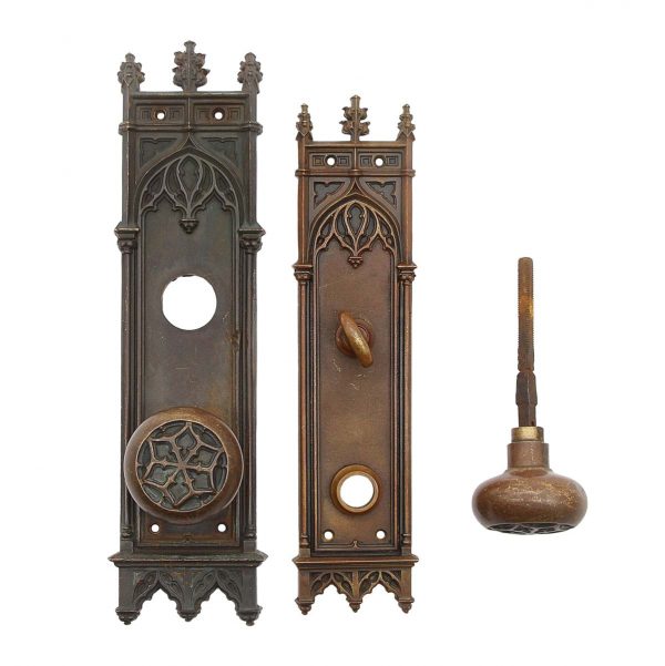 Door Knob Sets - Russwin Bronze Toulon Gothic Entry Door Hardware Set