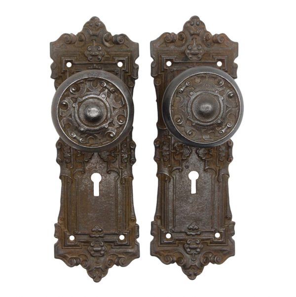 Door Knob Sets - Yale & Towne Cast Iron Victorian Gemona Door Knob Set